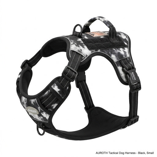 Auroth Dog Harness – Tactical and Training Reflect Harness – Black, Small