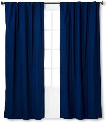 Skyline Velvet 84-Inch Rod Pocket/Back Tab Window Curtain Panel in Navy