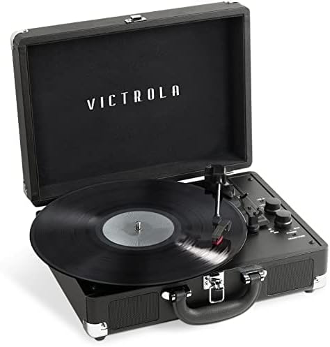 Victrola VSC-500BTC-BLK Vinyl Suitcase Record Player with Cassette