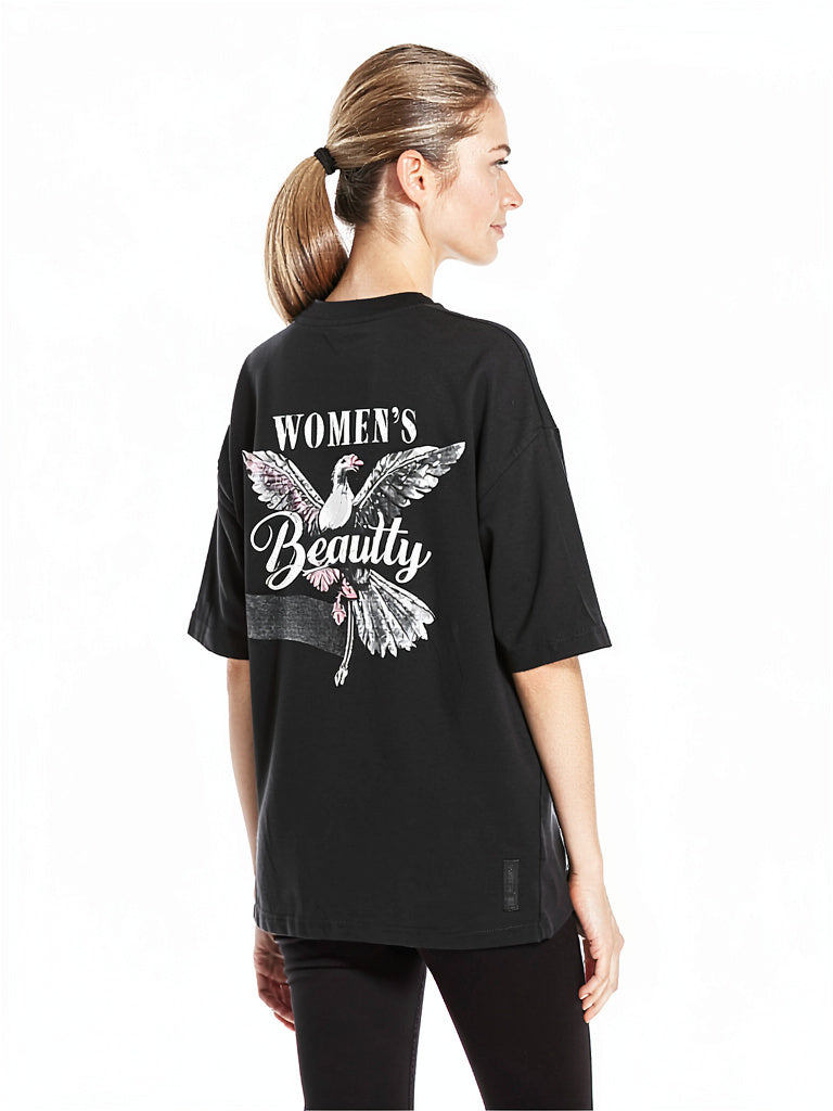 Bench Women’s Active Graphic Tee Shirt, Black Beauty , Size Medium