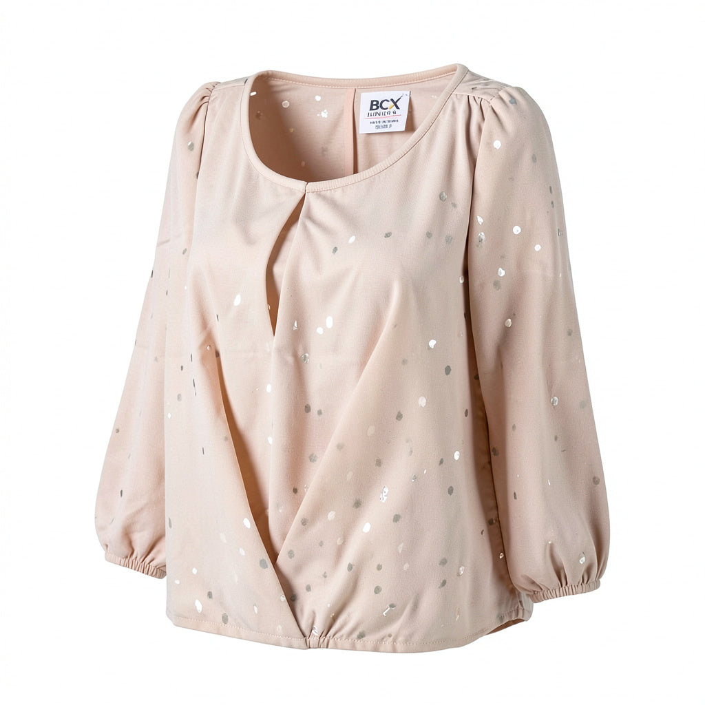 BCX Juniors Dots Twist-Front Top, Size XS