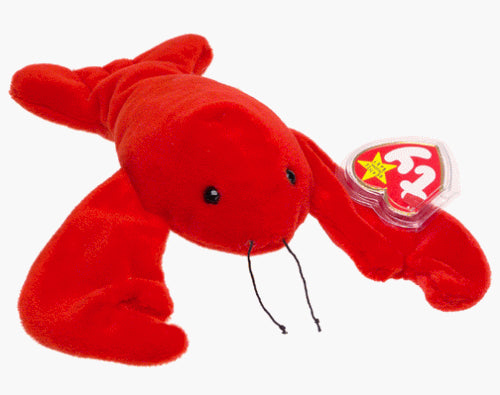 Rare Retired Pinchers the Lobster ty Beanie Baby with Tag Errors