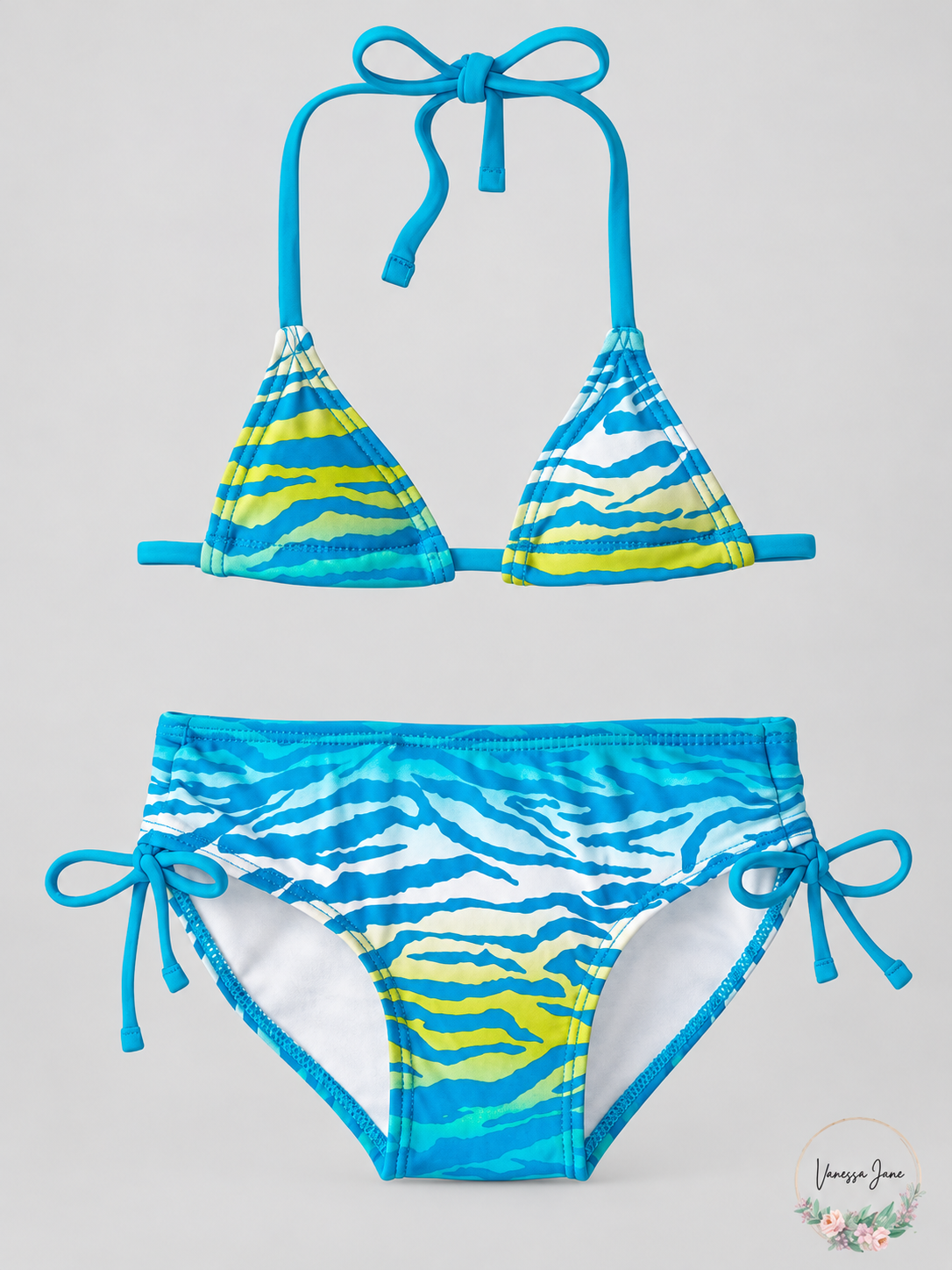 Kanu Surf Baby Girls Malea Blue Zebra Two-Piece Swimsuit 18 Months stock