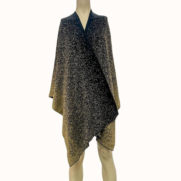 Calvin Klein Ombre Metallic Jacquard Poncho - Brown