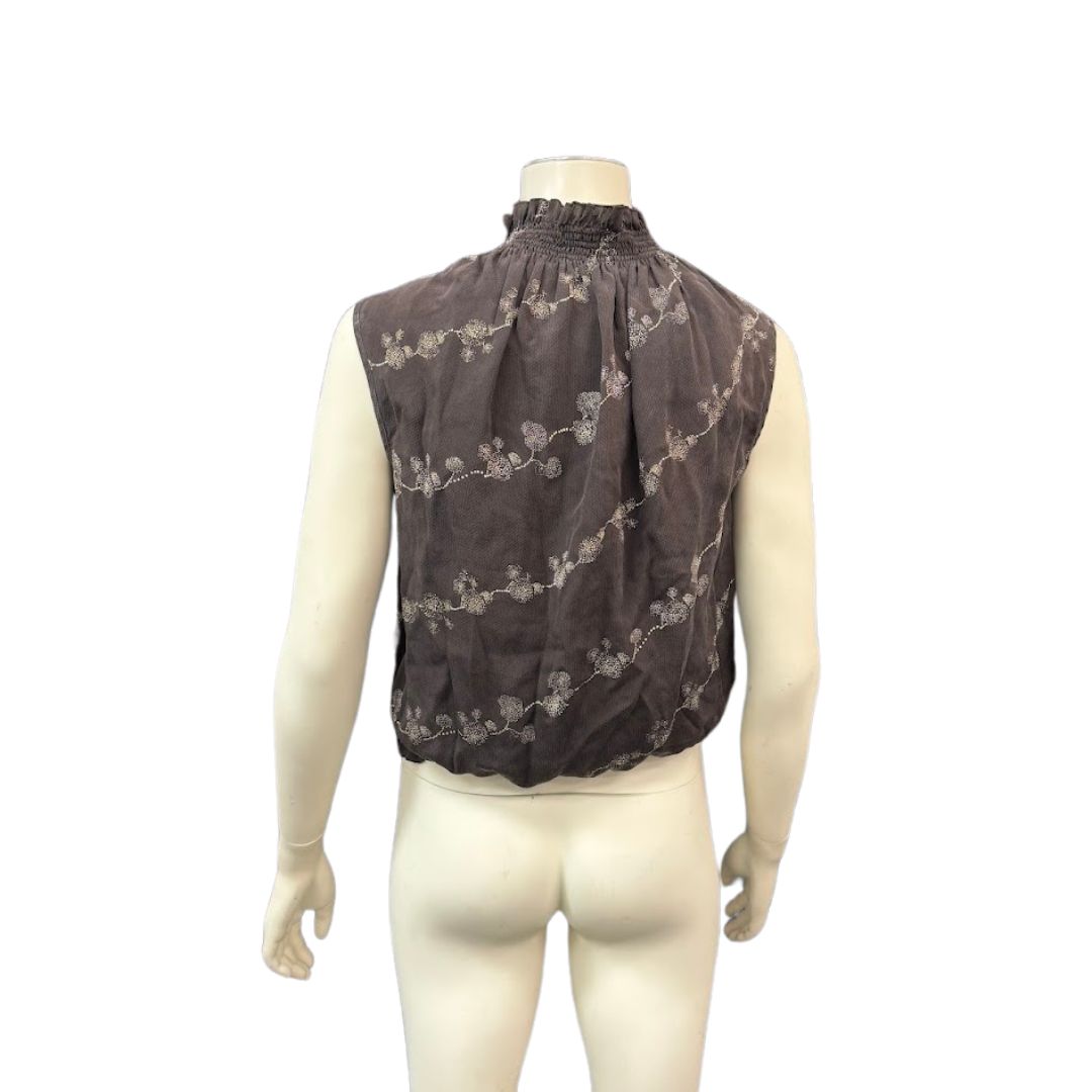 The Limited Turtle Neck Silk Brown Blouse, Size Small