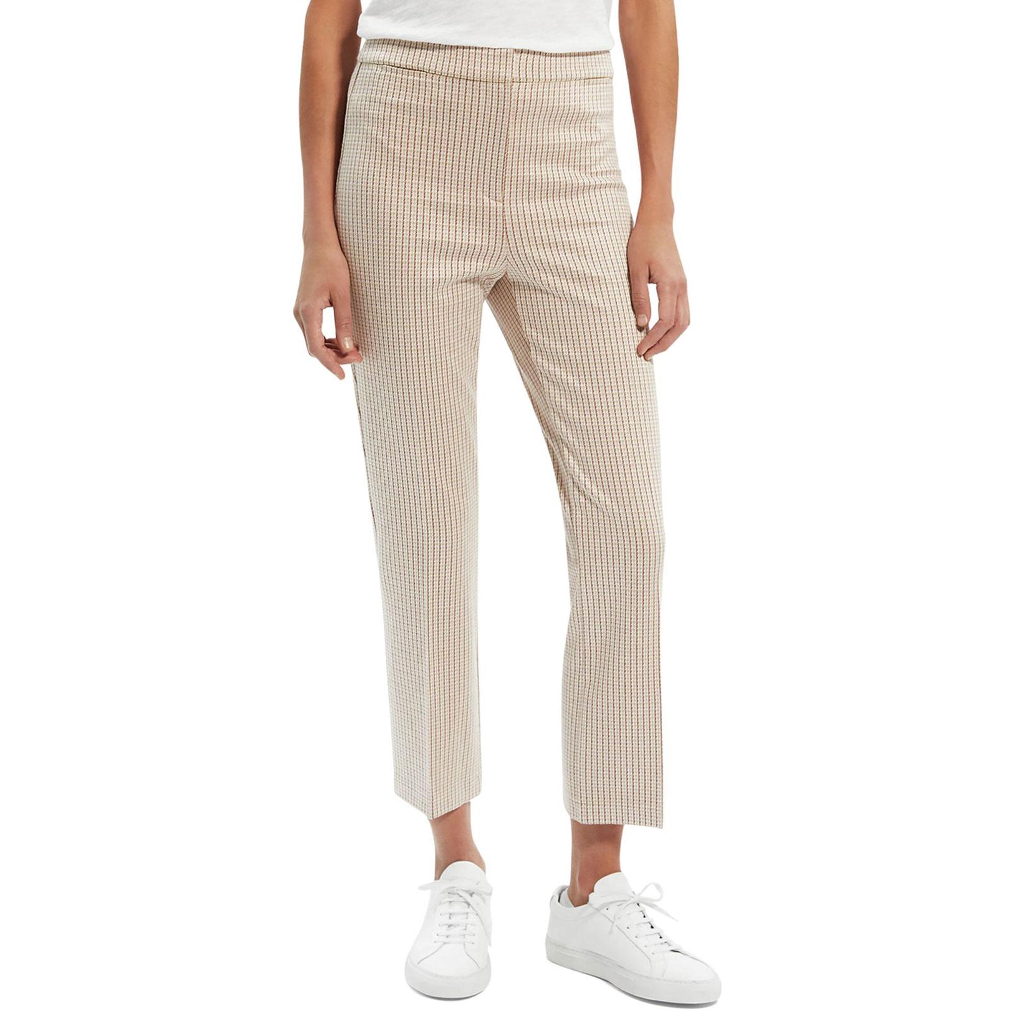 Theory Stratton St. Jean Plaid Cropped Pants