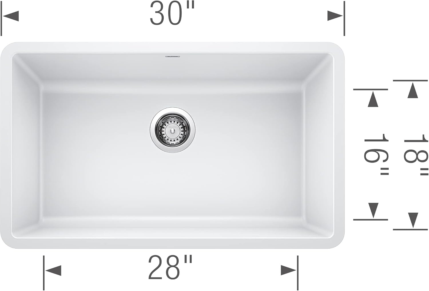 Blanco 442533 Precis Single Bowl-White 30in Kitchen Sink