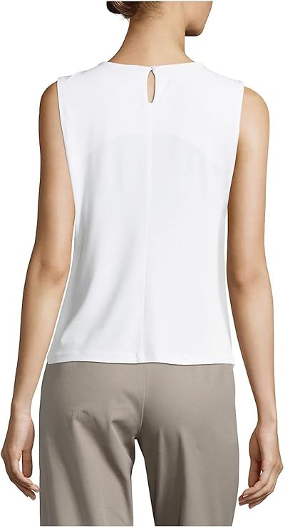 DKNY Women's Pleated-Neck Top, Cream, Size XL