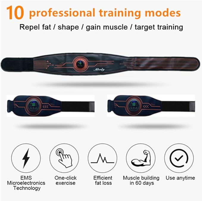 Fitness Workout Toner Abs Training Gear EMS Muscle Stimulator Massage Belt for Abdominal