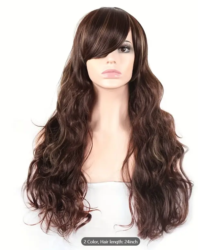 Long Curly Wig Synthetic Wig Beginners Friendly Heat Resistant Elegant Natural L