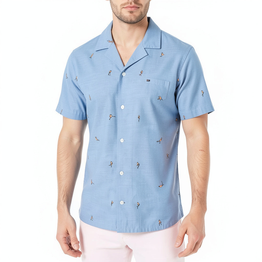 Tommy Hilfiger Mens Parrot Print Button Down Shirt Cotton, 2XL