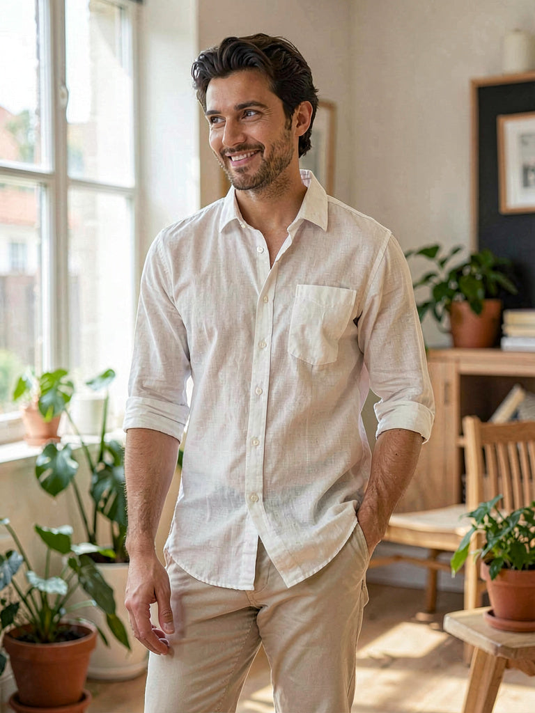 Alfani Mens Platoon Linen Shirt, Size Small