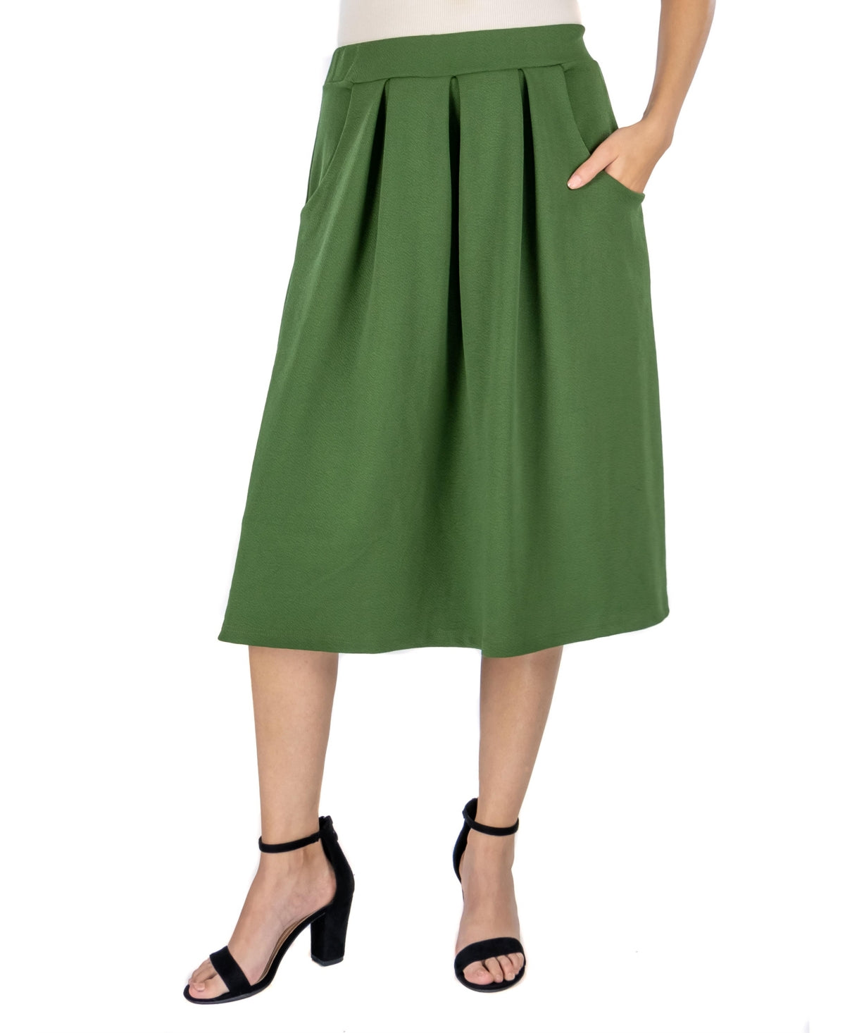 24seven Comfort Apparel Womens Classic Knee Length Skirt