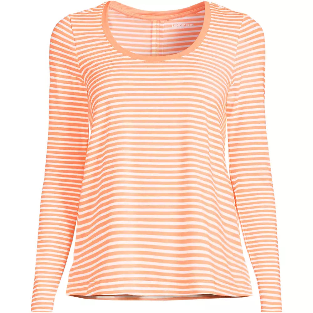 Lands End Womens Power Performance Long Sleeve Scoopneck Tee, XL