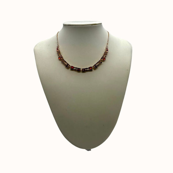 Inc Rose Gold-Tone Multi-Crystal Lariat Necklace