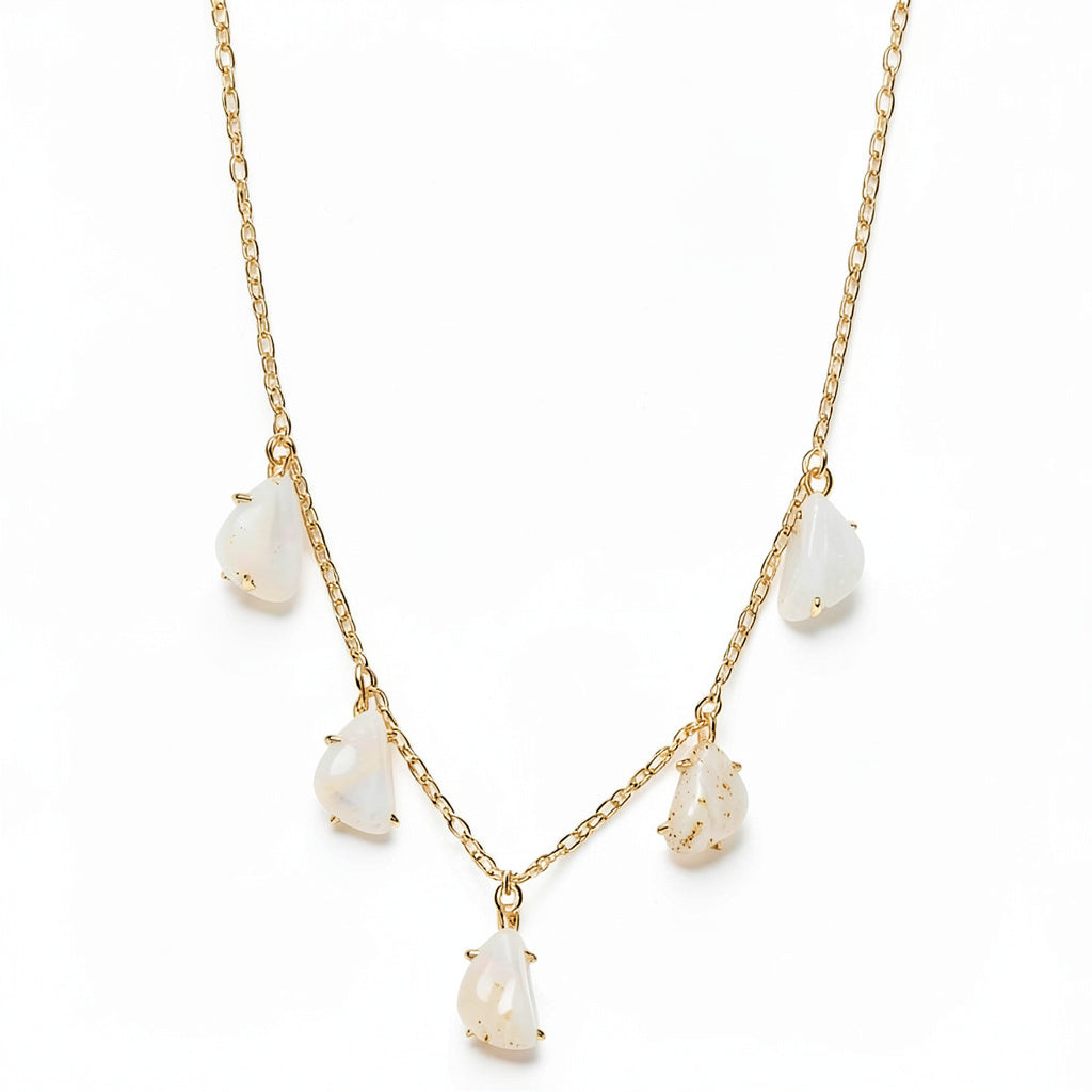 Lucky Brand Gold-Tone White Agate Adjustable Necklace
