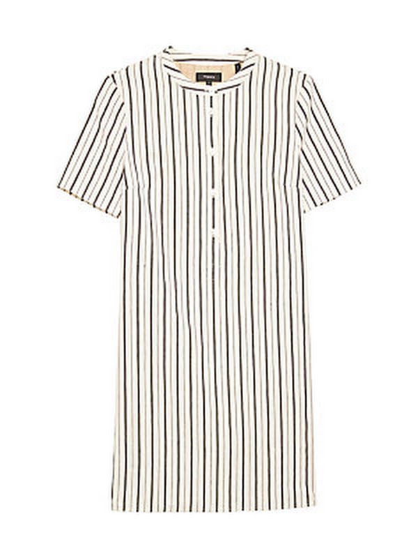 Theory Womens Trapeze Stripe Mini Dress, Size Medium