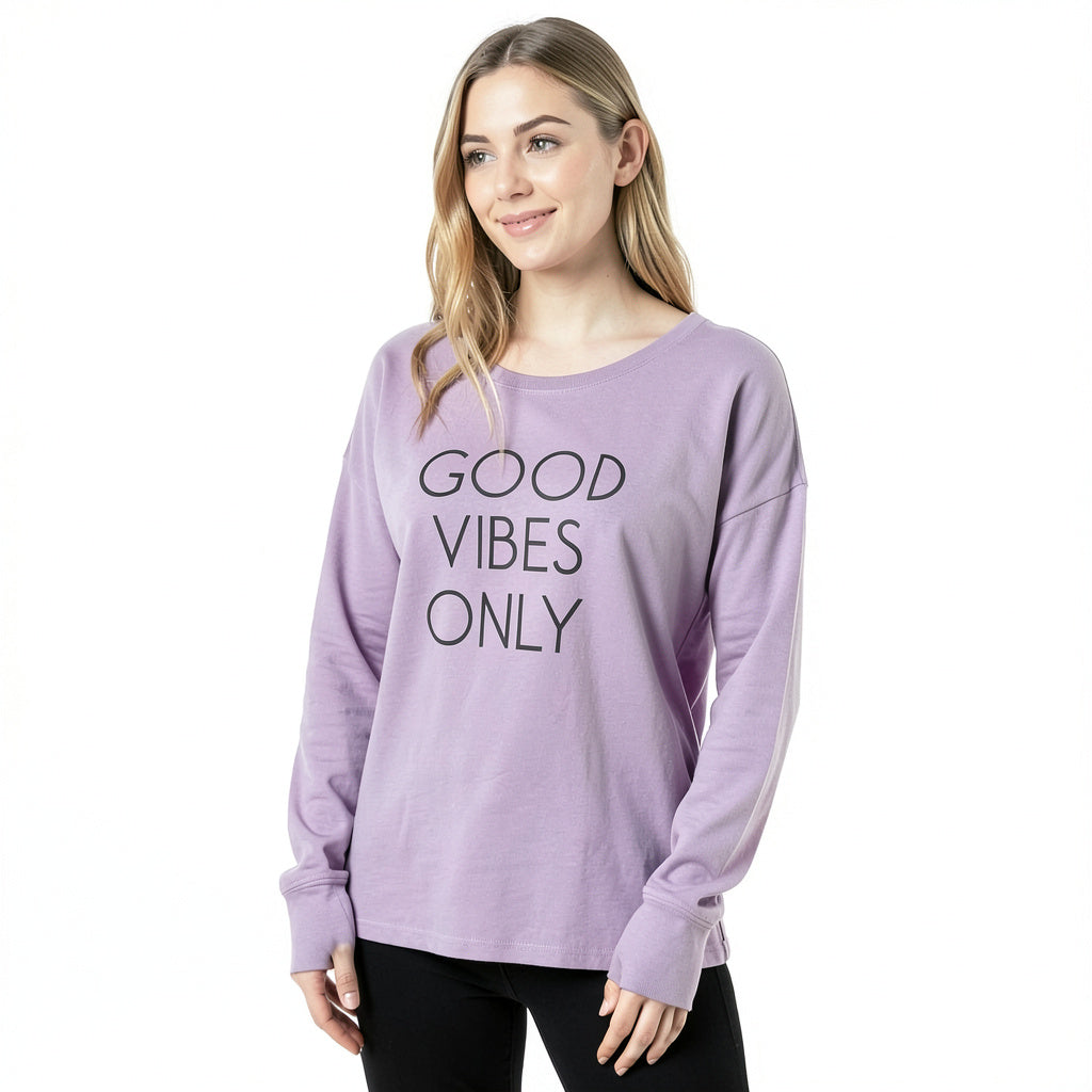 Ideology Good Vibes Strappy-Back Long-Sleeve T-Shirt, Size Medium