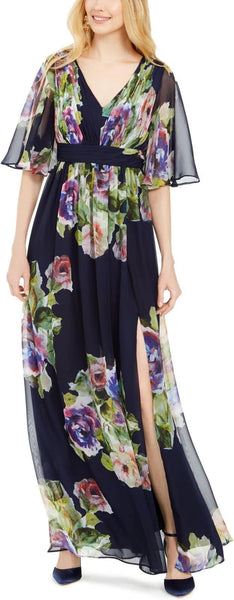 Adrianna Papell Printed Chiffon Evening Gown , Size 4