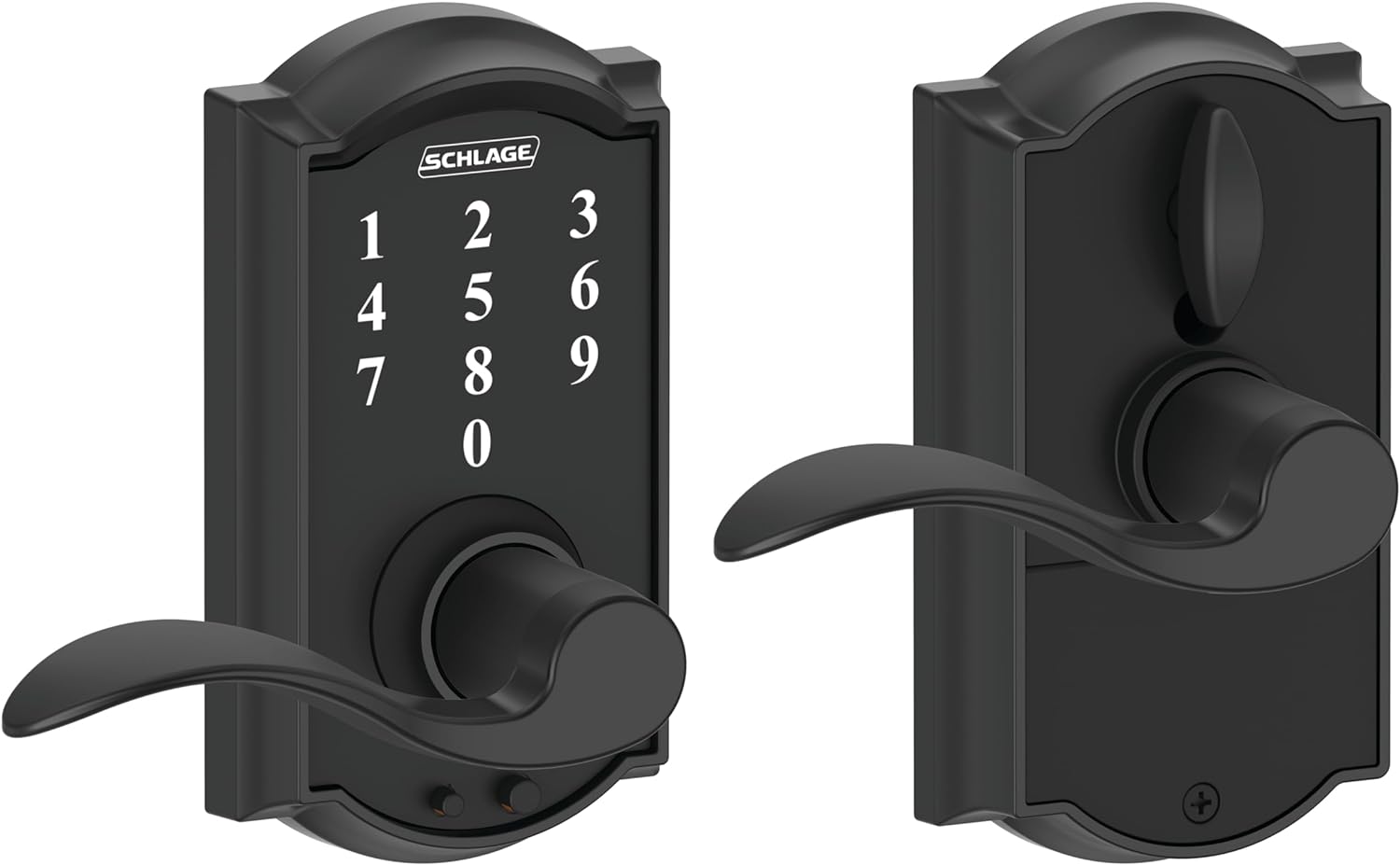 SCHLAGE Touch Camelot Lock with Accent Lever (Matte Black) FE695 CAM