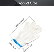 Othmro Protective Industrial White Gloves with Blue Edge, 5 Pairs