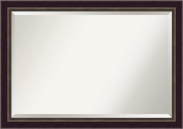 Amanti Art Beveled Wall Mirror, Signore Bronze Wood 28.25 x 40.25