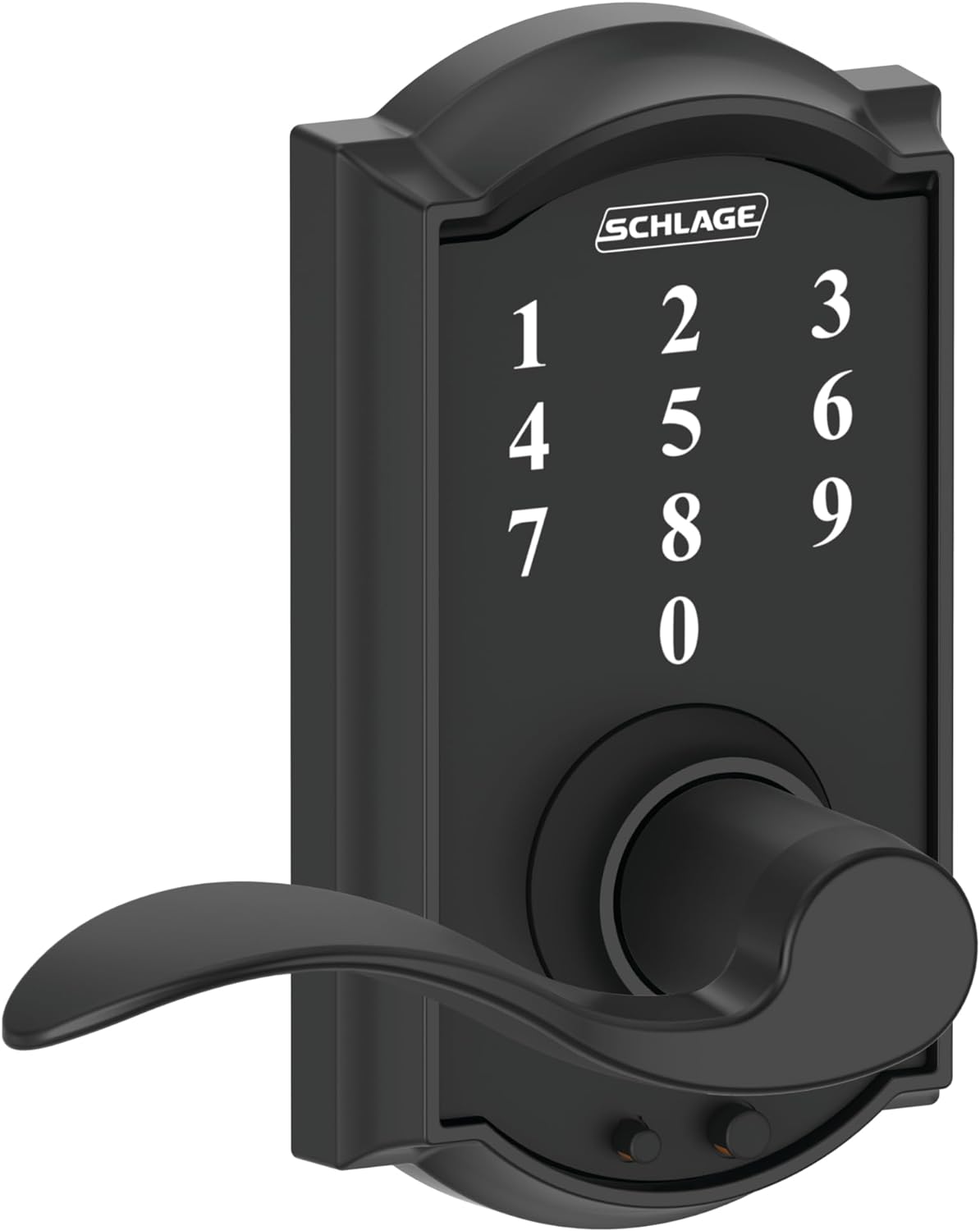 SCHLAGE Touch Camelot Lock with Accent Lever (Matte Black) FE695 CAM