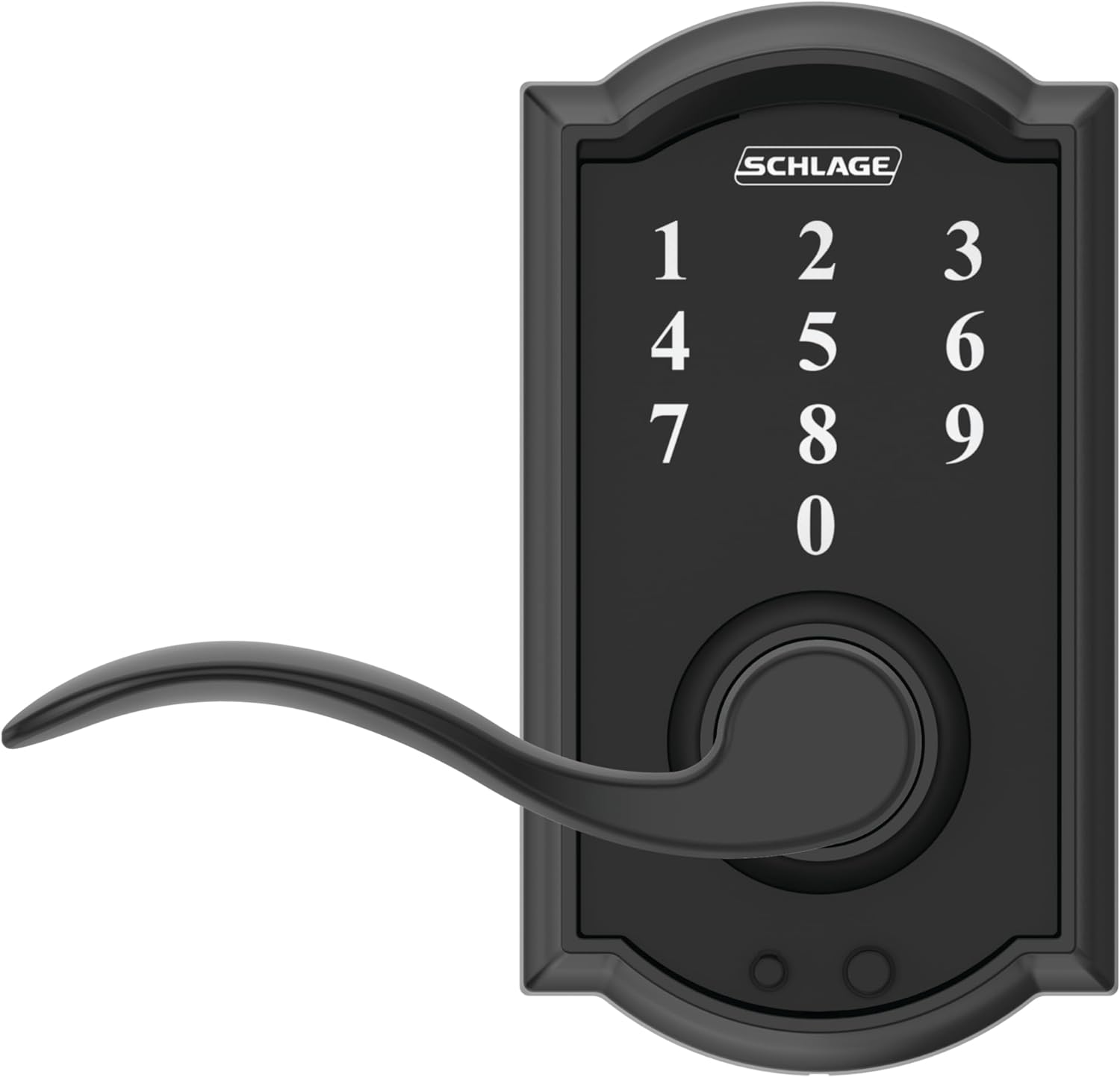 SCHLAGE Touch Camelot Lock with Accent Lever (Matte Black) FE695 CAM