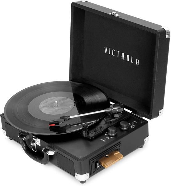 Victrola VSC-500BTC-BLK Vinyl Suitcase Record Player with Cassette