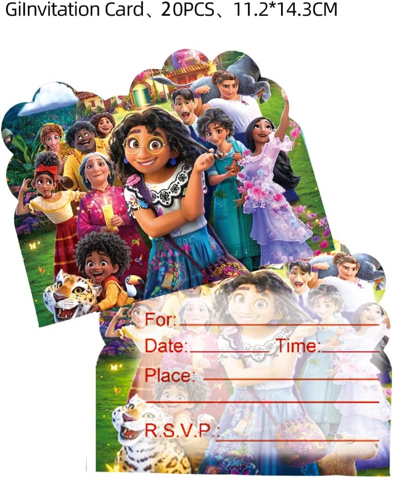 20pcs Encanto Birthday Invitations,Encanto Party Invitations, Magic Movie Birth