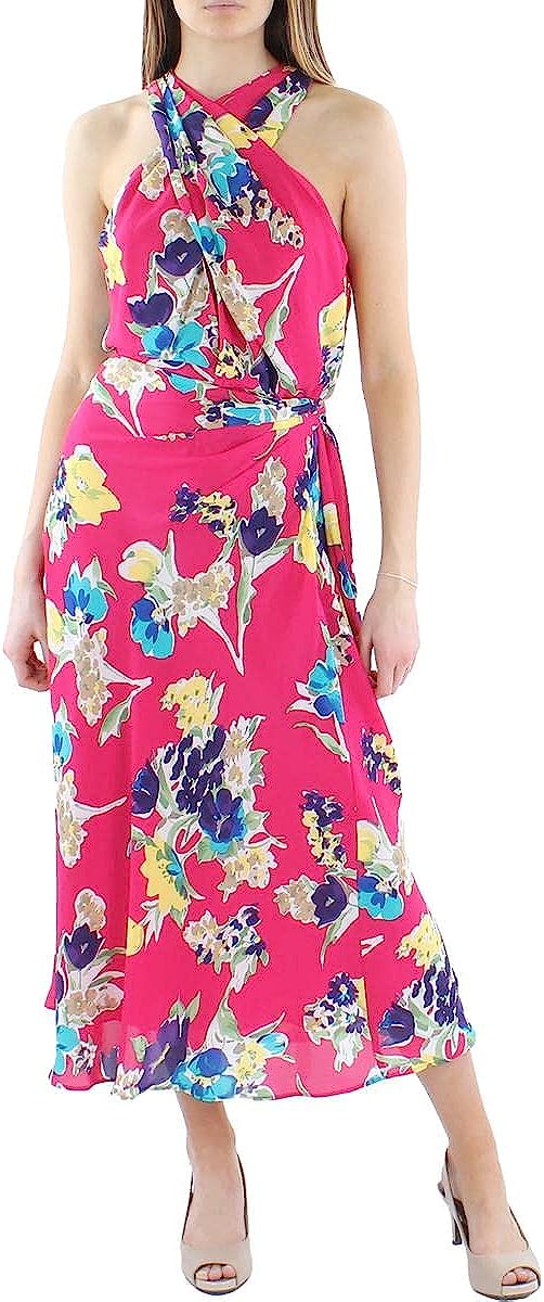 Lauren Ralph Lauren Womens Floral Halter Maxi Dress