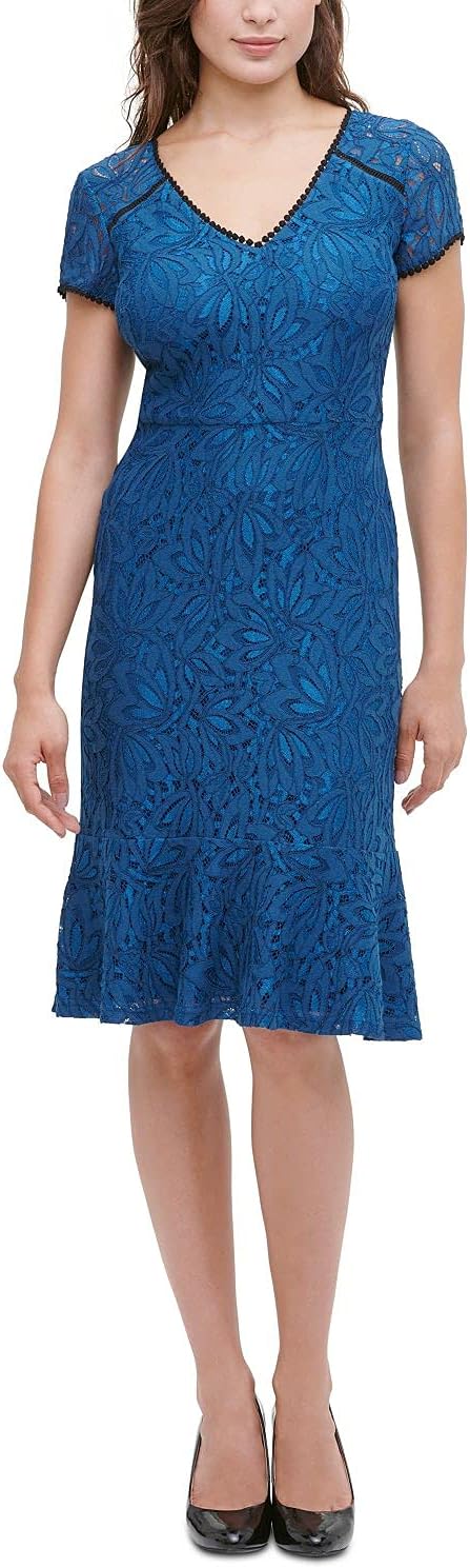 Kensie Womens Lace Flounce Dress, Size 0