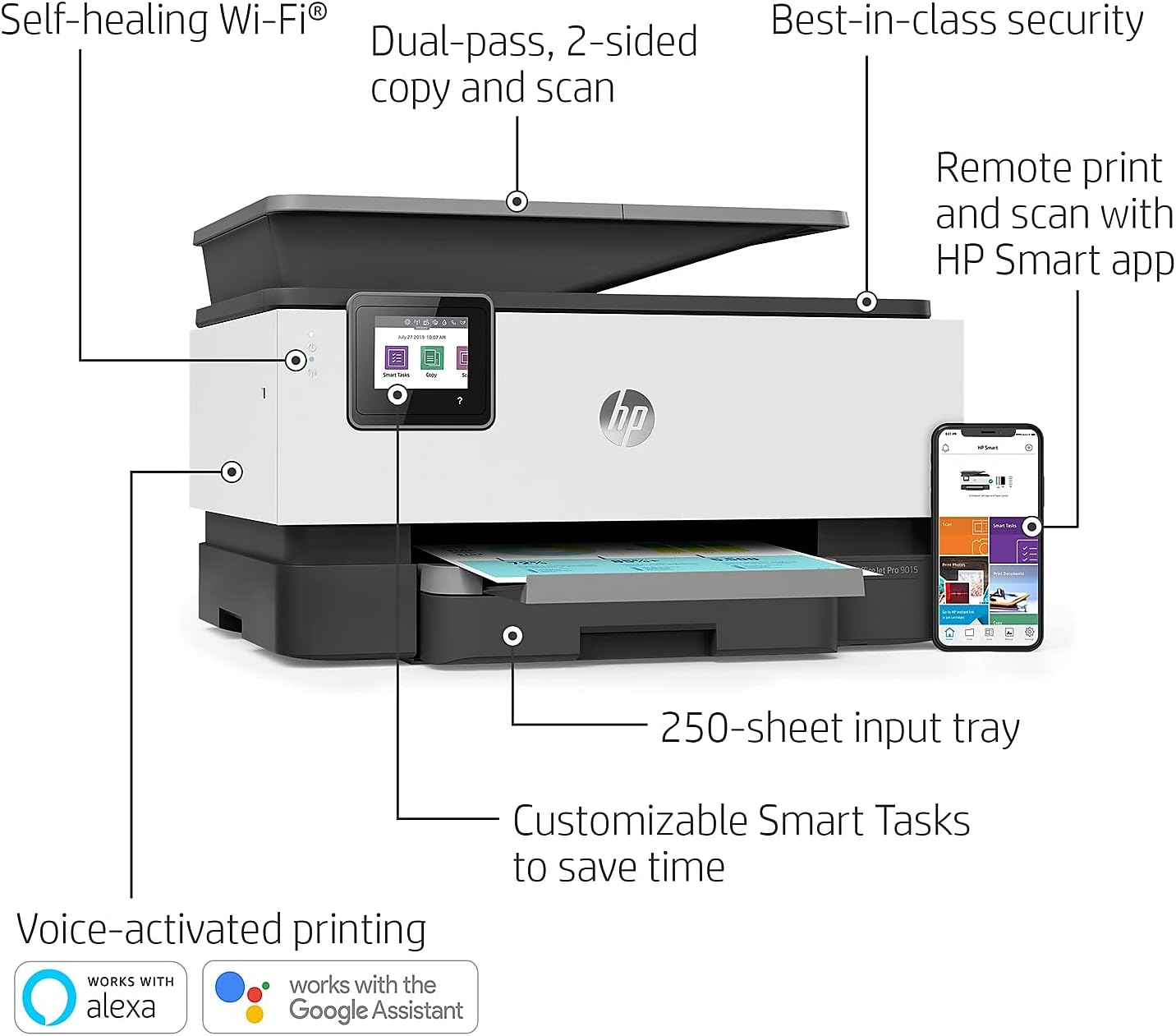 HP OfficeJet Pro 9015 All-in-One Wireless Color Printer (MRef, no Print Head)