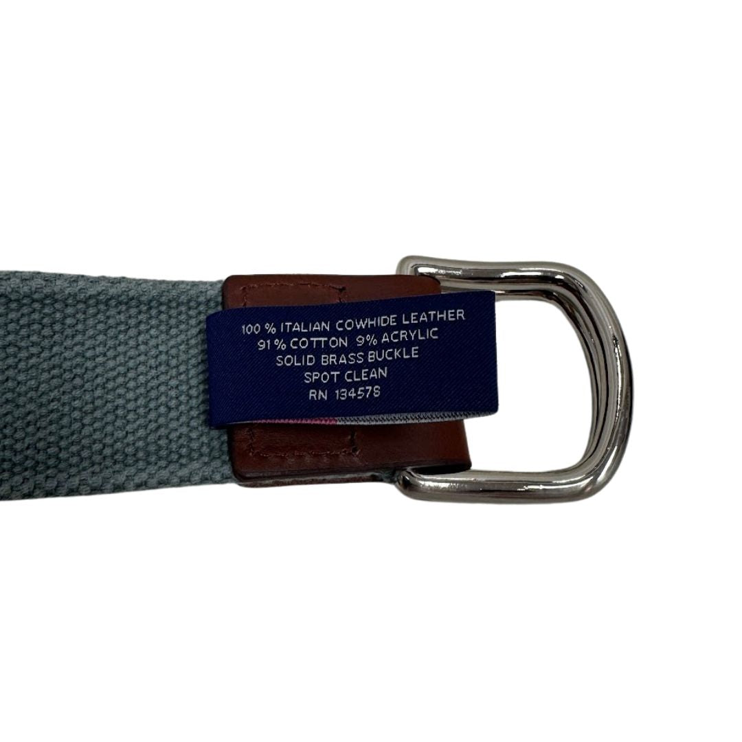 Vineyard Vines Mens Solid Brass Buckle Canvas Belt, Size Large