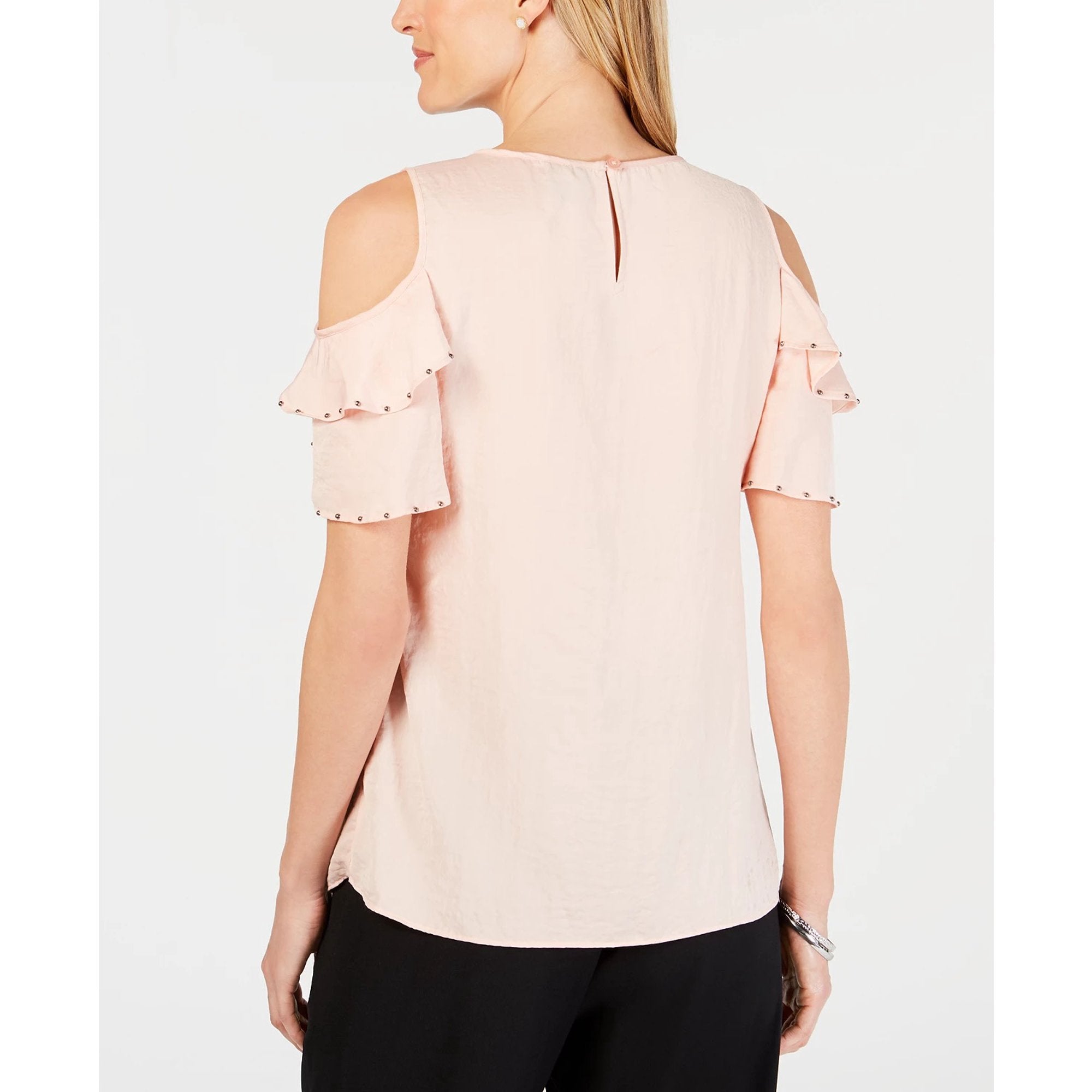 Jm Collection Plus Size Embellished Ruffled Top, casabella  Size 1X