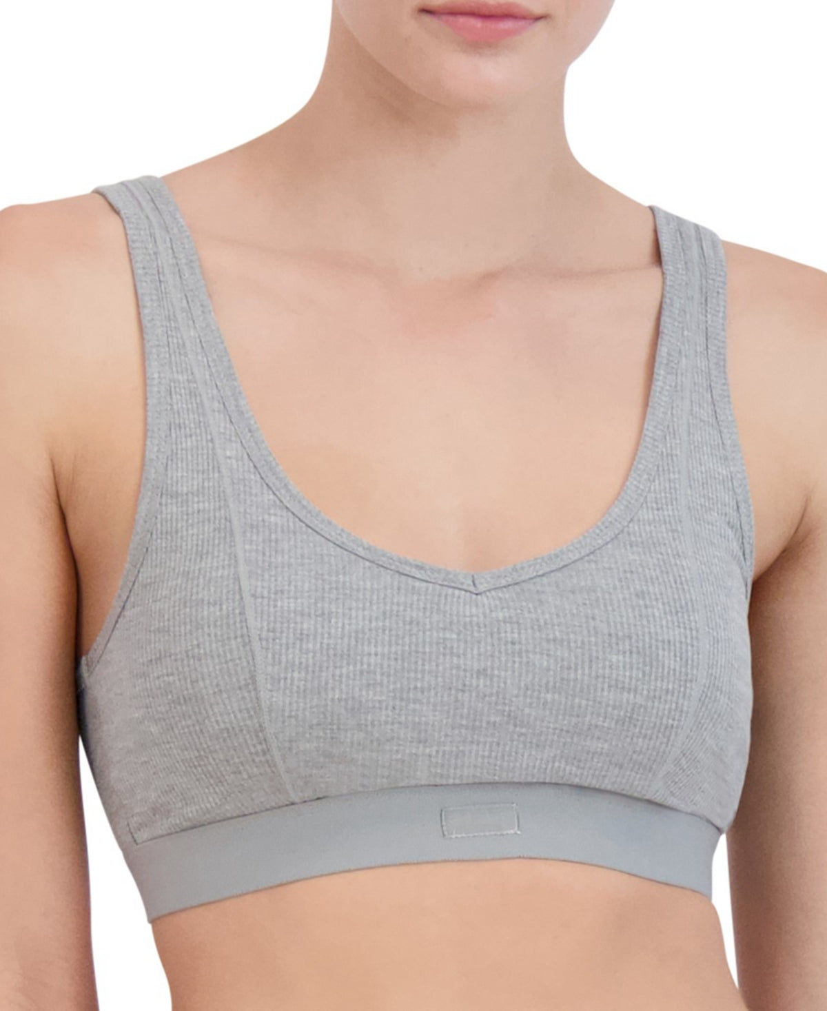 Steve Madden Womens Ribbed Stretch Bralette, Size Medium