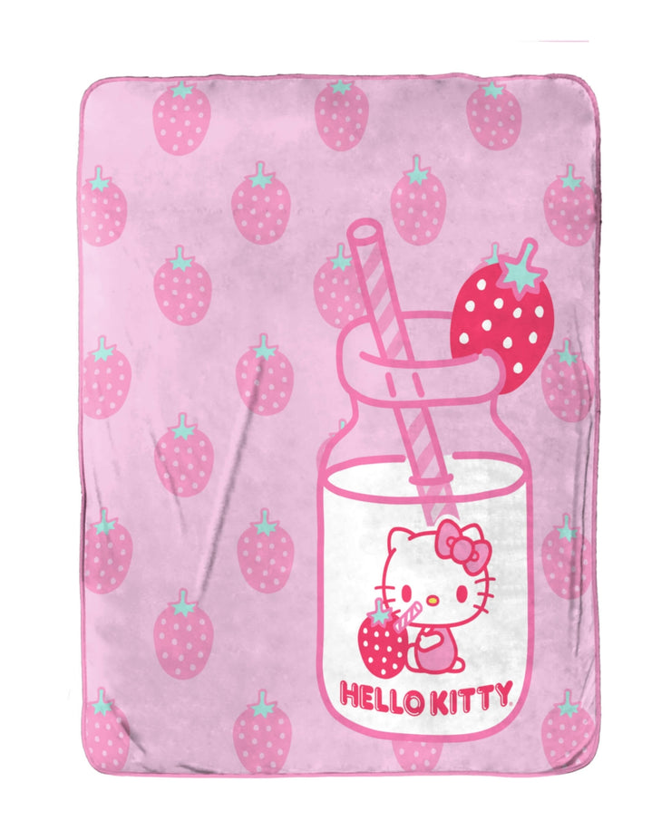 HELLO KITTY Jay Franco Strawberry Milk Silk Touch Throw, 60 x 46