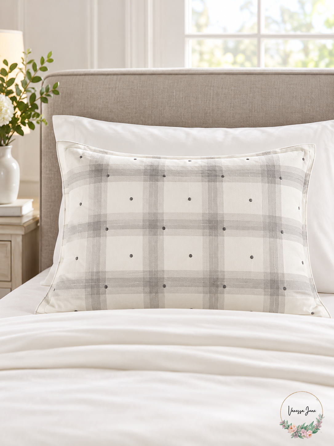 Martha Stewart Standard Pillow Sham – Plaid or Multicolor Patchwork lifestyle