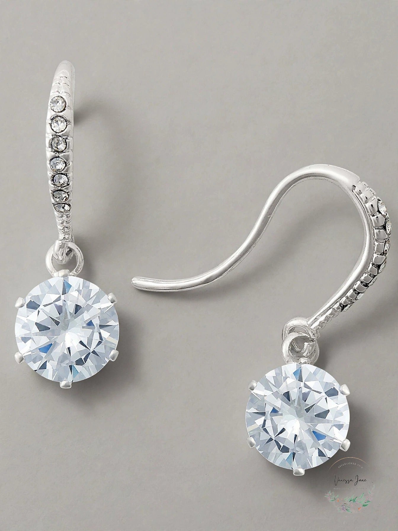 Charter Club Silver-Tone CZ Drop Earrings - stock