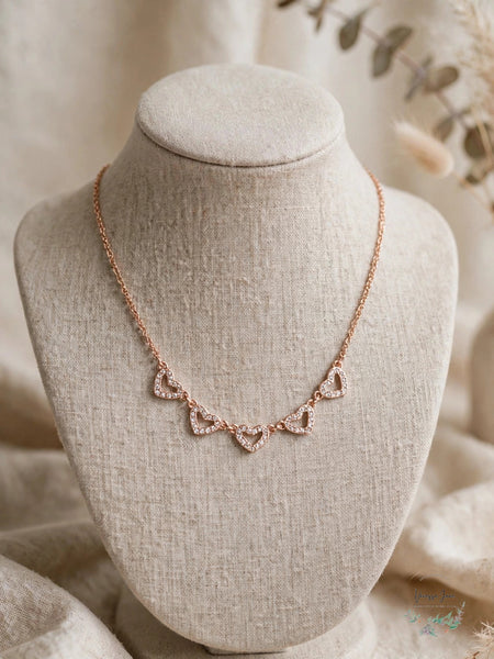 Charter Club Rose Gold-Tone Pave Heart Necklace - lifestyle bust