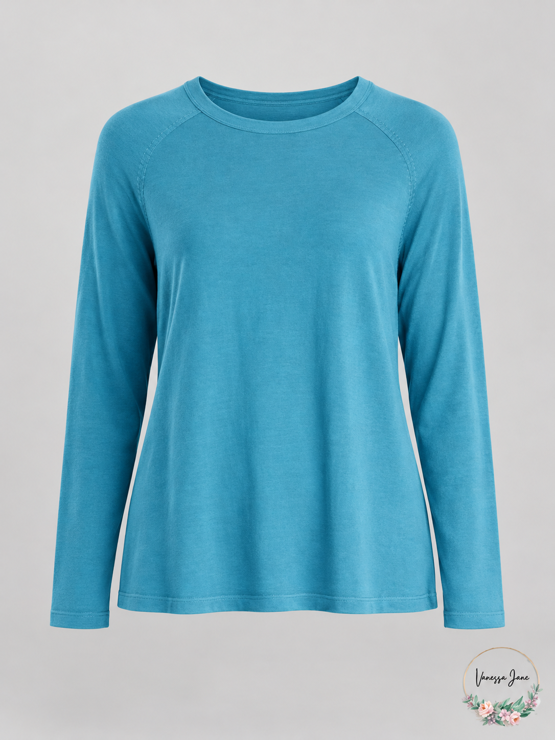 Eileen Fisher Women's Raglan-Sleeve Crewneck Top, Large, Blue or White