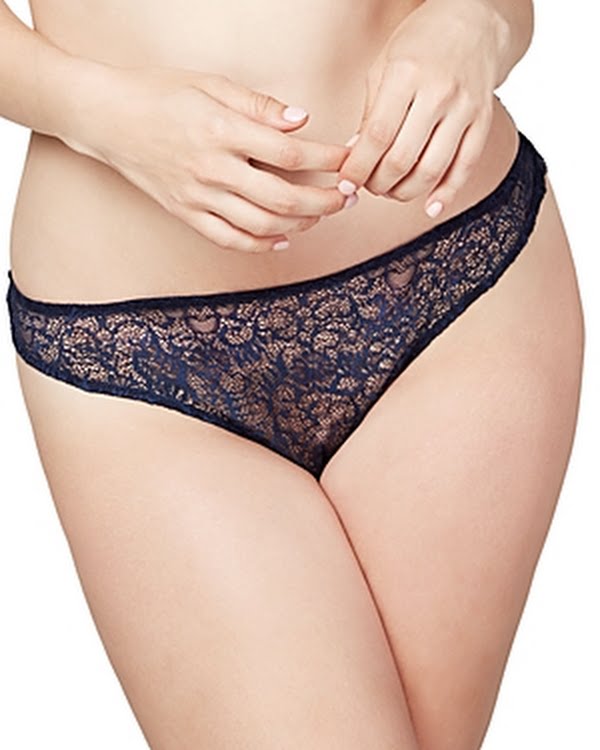 Liberte Bowery Scalloped Lace Thong, Size Small