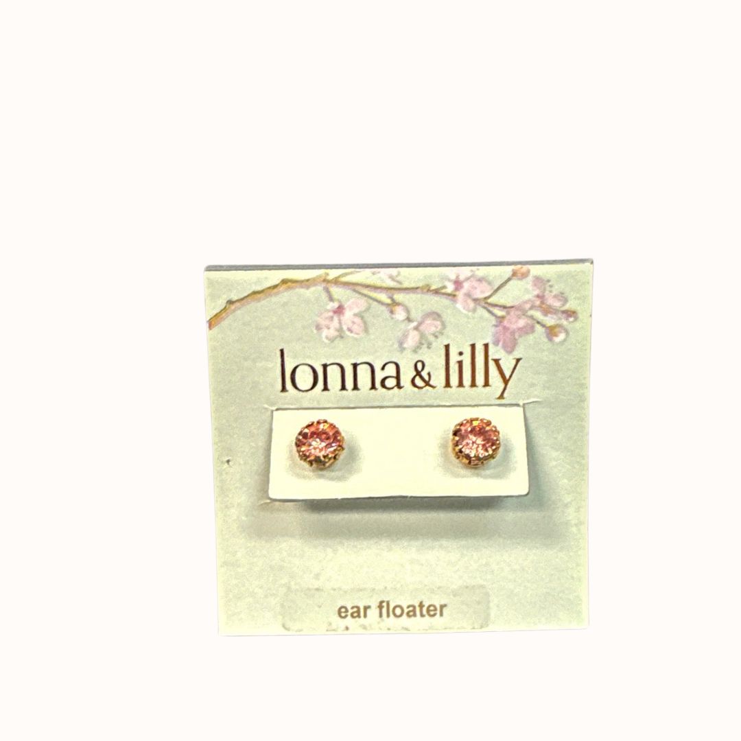 Lonna and Lilly Gold-Tone Stone and Crystal Halo Stud Earrings