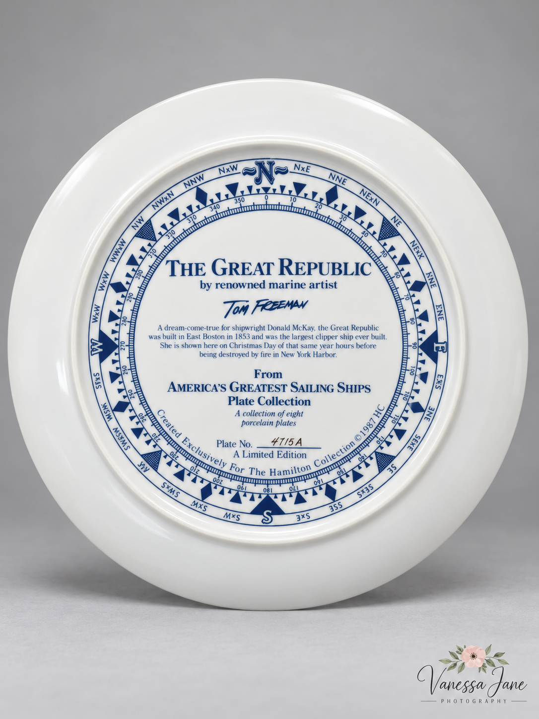 1987 Hamilton Collection The Great Republic Plate