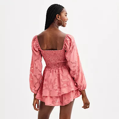 Harper and Ivy Juniors Long Sleeve Dress Romper, Size Medium