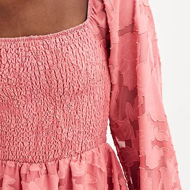 Harper and Ivy Juniors Long Sleeve Dress Romper, Size Medium