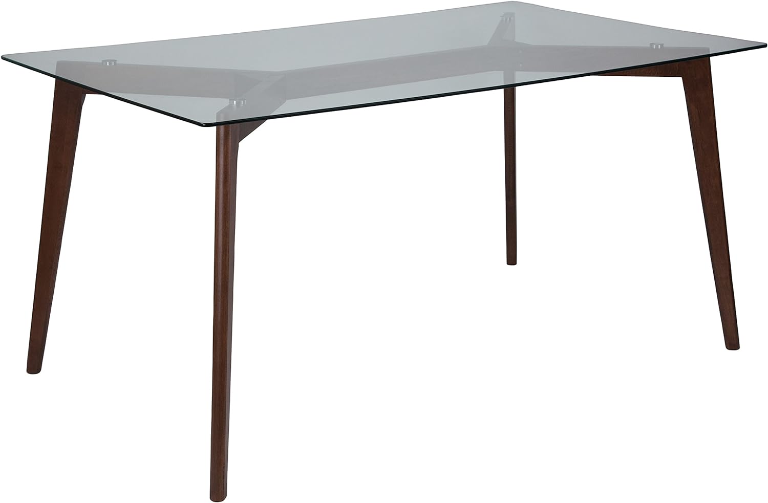 Delacora Parkside 59in Wide Dining Table with Clear Glass Top