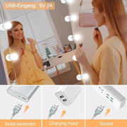 Vanity Lights for Mirror,Premtess Hollywood Style Vanity Lights with 10 dimmable