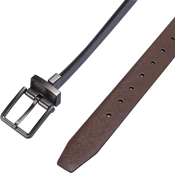 Calvin Klein Mens Two-in-One Reversible Rotative Buckle Casual Dress Belt