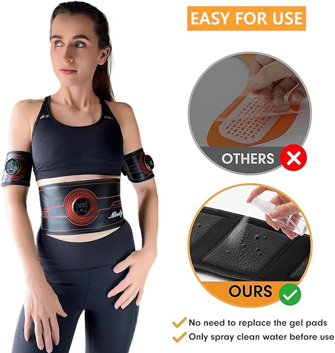 Fitness Workout Toner Abs Training Gear EMS Muscle Stimulator Massage Belt for Abdominal